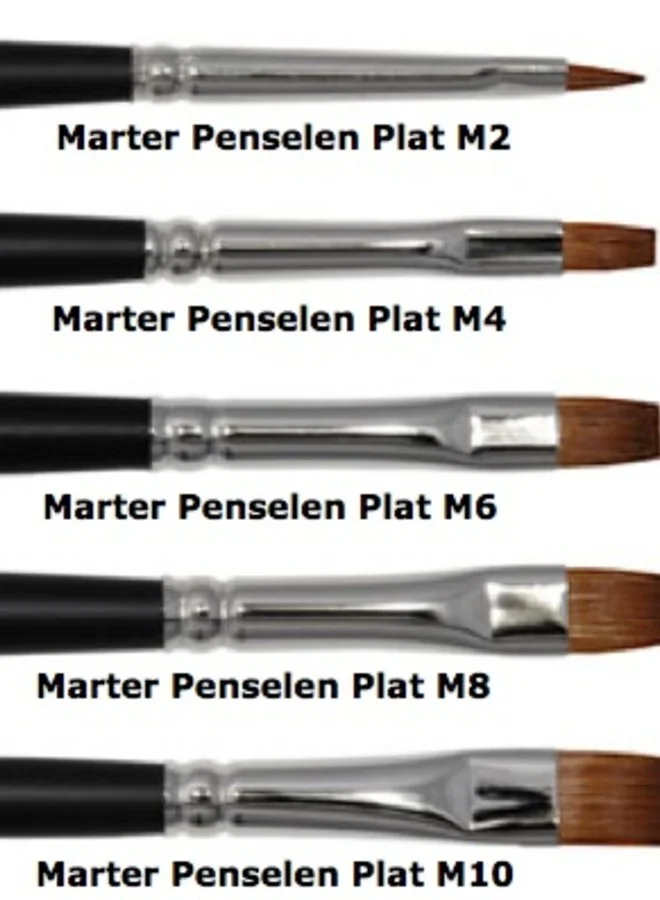 Grimas Platte Marterhaar Penselen 4 Grimas Platte Marterhaar Penselen - Afbeelding 2