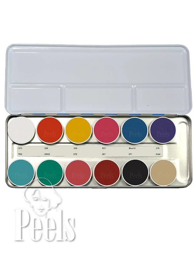 Kryolan Aquacolor Palette 12 Colors Kleur FP 3 Kryolan Aquacolor Palette 12 Colors Kleur FP