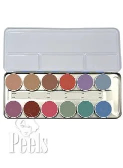 Kryolan Aquacolor Palette 12 Colors Kleur P