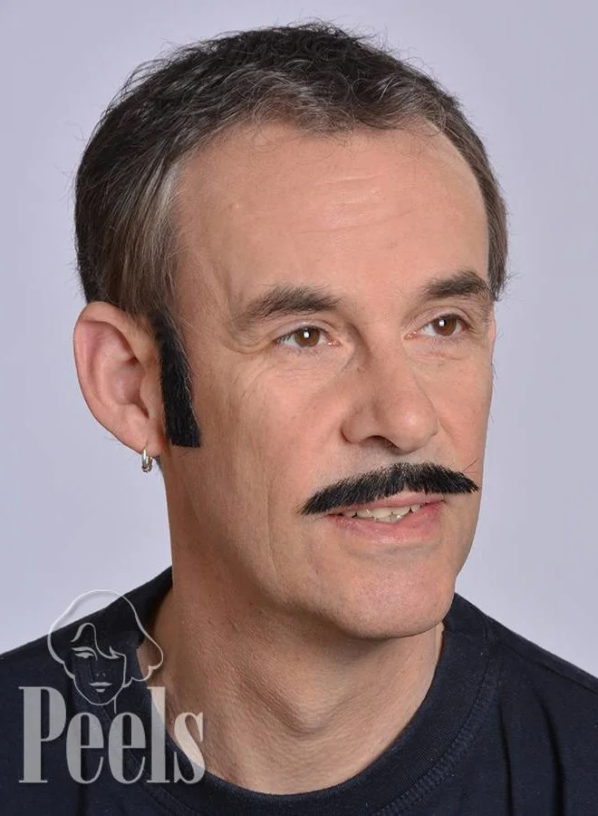 Kryolan Handgeknoopte Bakkebaard Van Echt Haar, Kort, Type 9221 5 Kryolan Handgeknoopte Bakkebaard Van Echt Haar, Kort, Type 9221 - Afbeelding 3