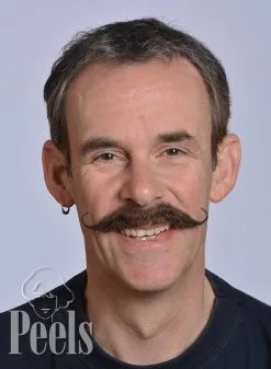 Kryolan Handgeknoopte Snor Van Echt Haar, Krul Omhoog, Type 9217